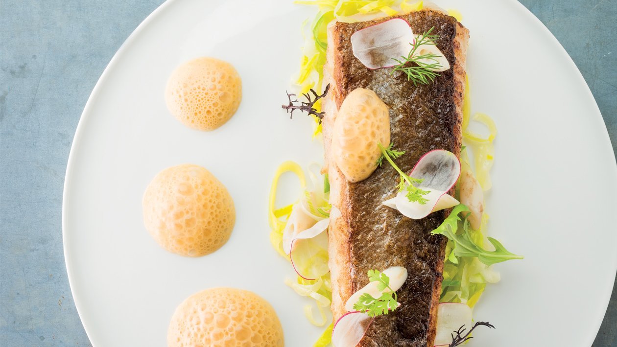Lieu snacké et couteaux, jus de homard. – Recette